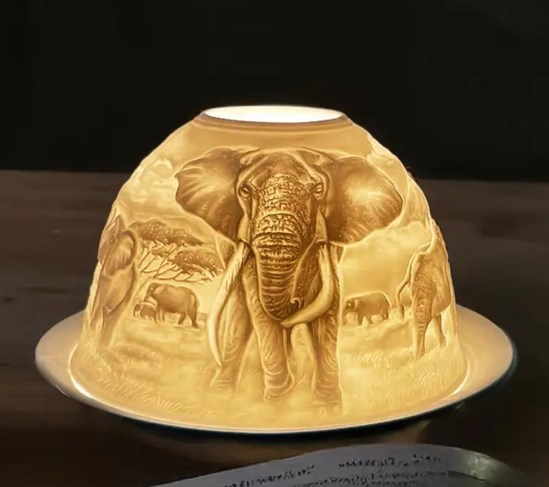 Elephant tea light dome