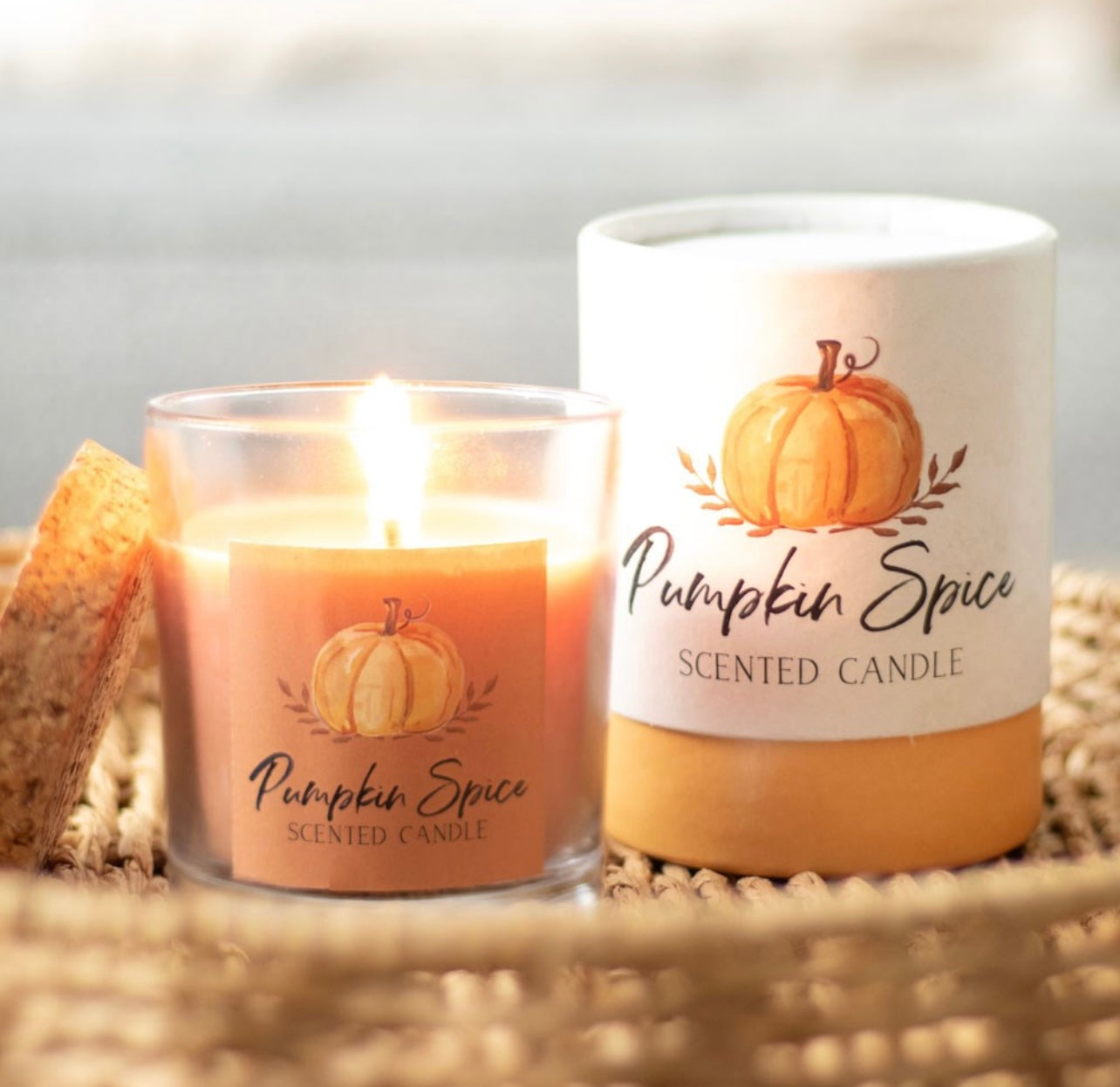 Pumpkin spice scented candle