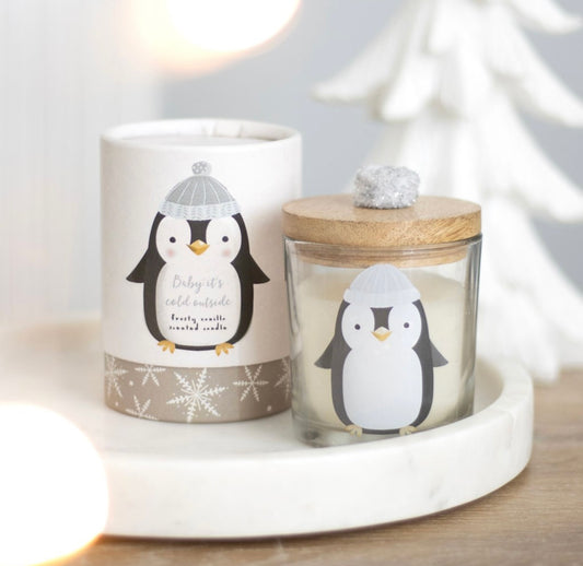 Frosty vanilla scented candle