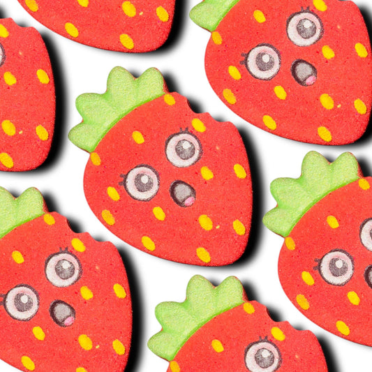 Bitten strawberry bath bomb