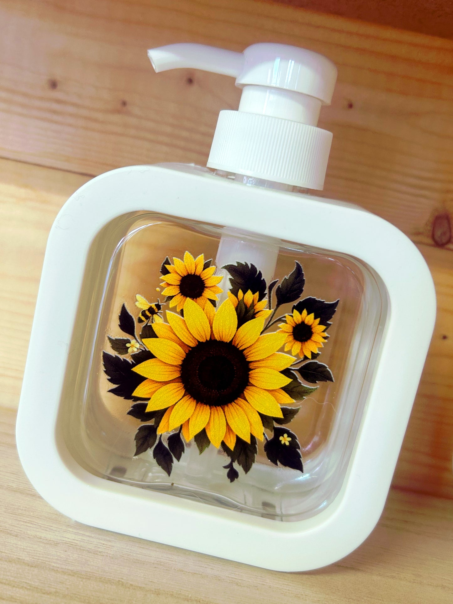 Sunflower soap dispenser